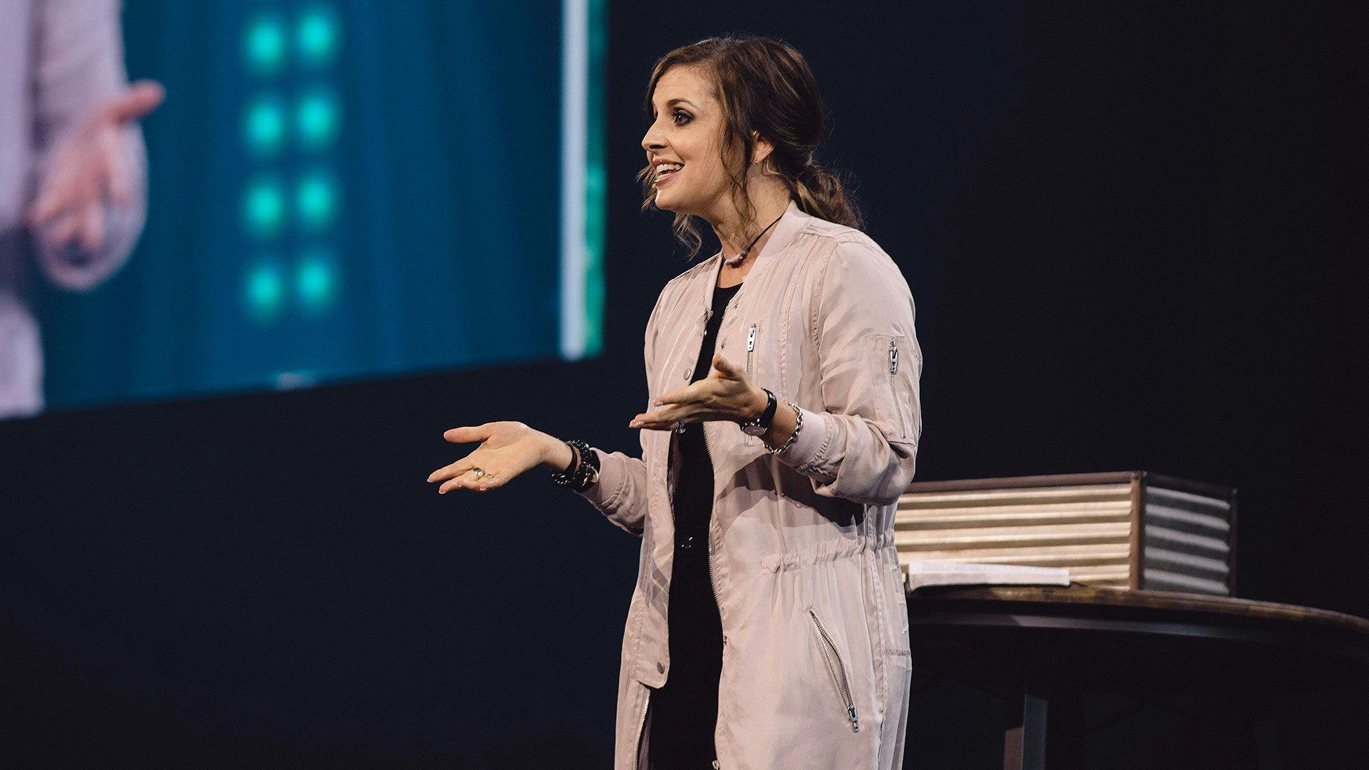 Holly Furtick preaching the sermon: 'The Cost of Cover Up'